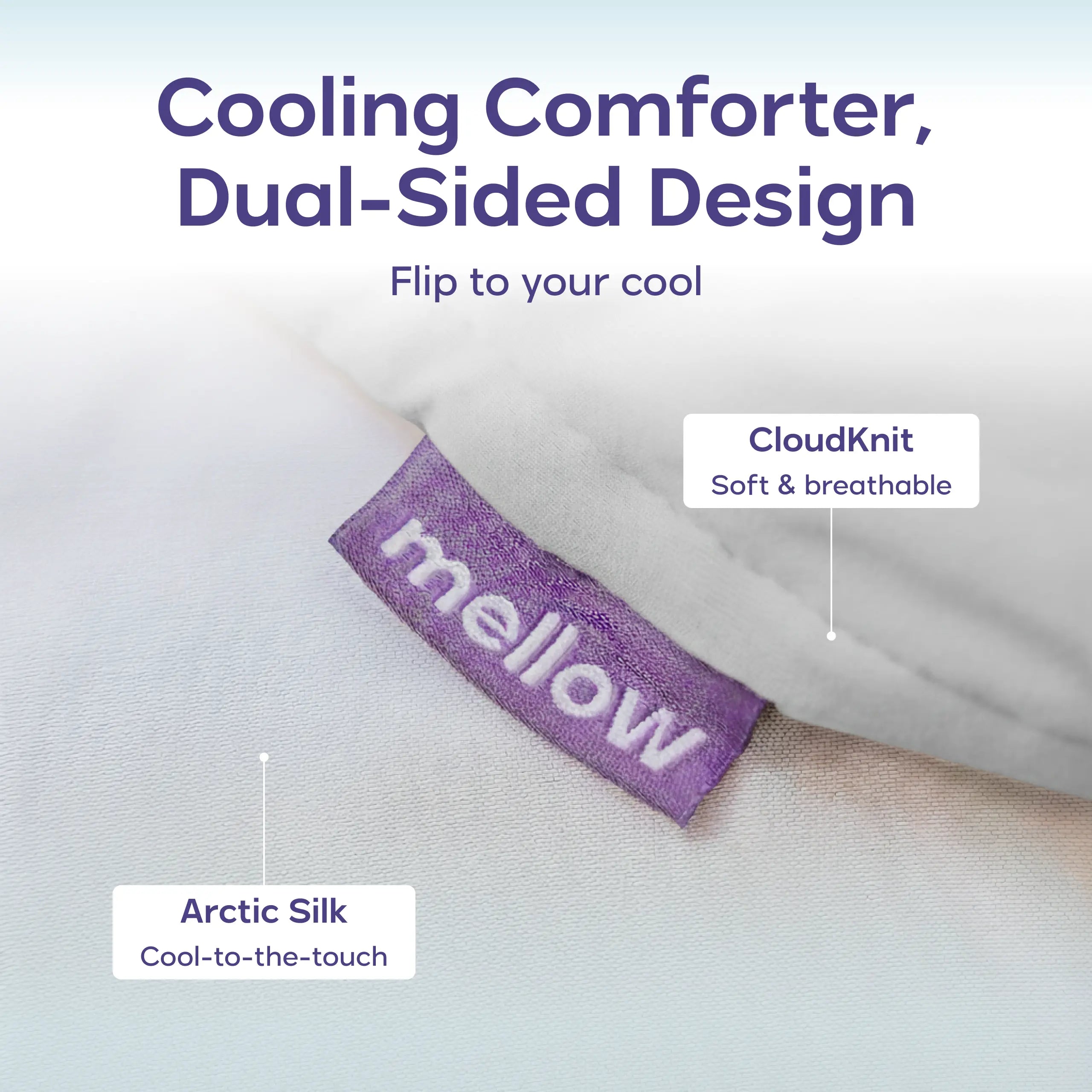 Mellow Sleep | CloudCool Cooling Blanket - Lightweight Breathable with Dual-Sided Silk Smooth & Cloud Soft Knit for Instant Cool Relief