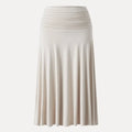 OGL Flowy Side Ruched A-line Midi Skirt - Elegant and Comfortable for Everyday Wear summervibes, Bottom, Basic