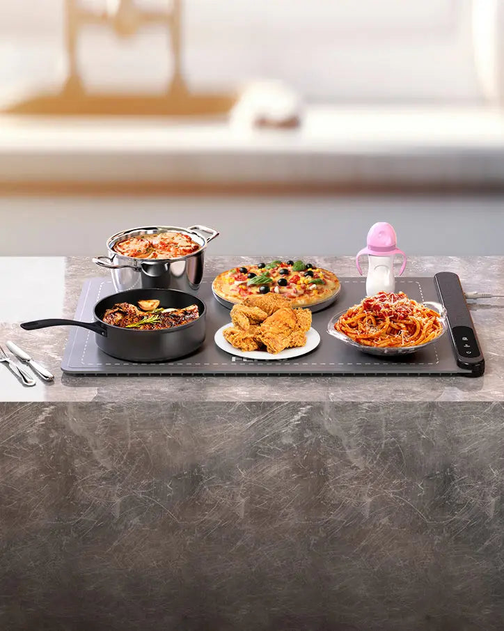 FEPPO Updated Electric Food Warming Mat with 6 Temperature Levels & 6-Hour Timer, Faster Full #SummervibesSurface Heating Mat, Roll Up Food Warmer for Holiday Parties & Buffets