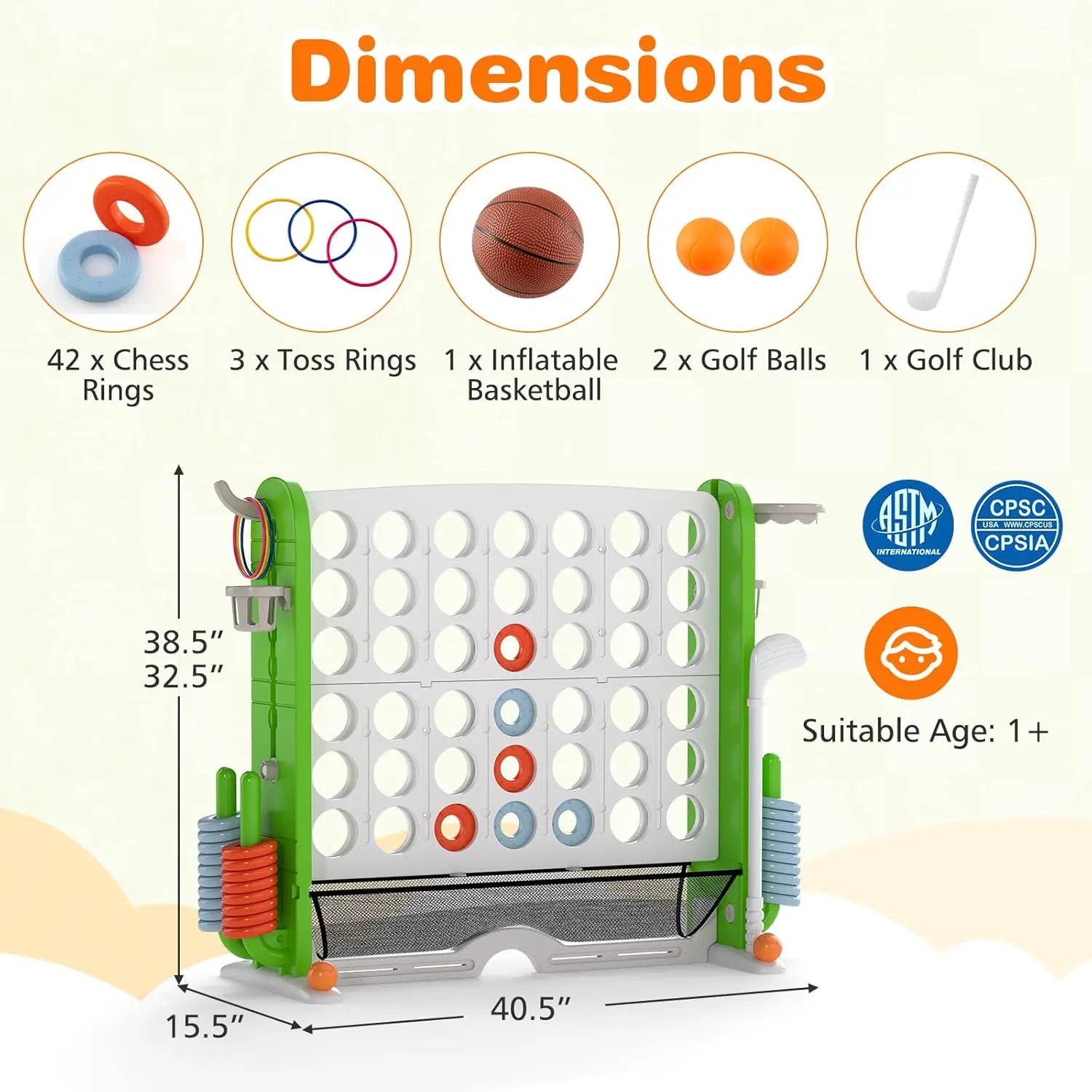 Giant Outdoor Four-in-Row Fun Set