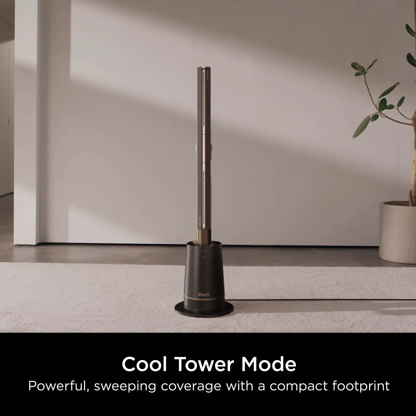 Shark TurboBlade Bladeless Tower Fan, High-Speed Multi-Directional, Projects Air up to 20Metres, Quiet Power, 10 Speeds, Pivot, 180°Oscillation, Remote Control, Timer, CharcoalTF200SUK
