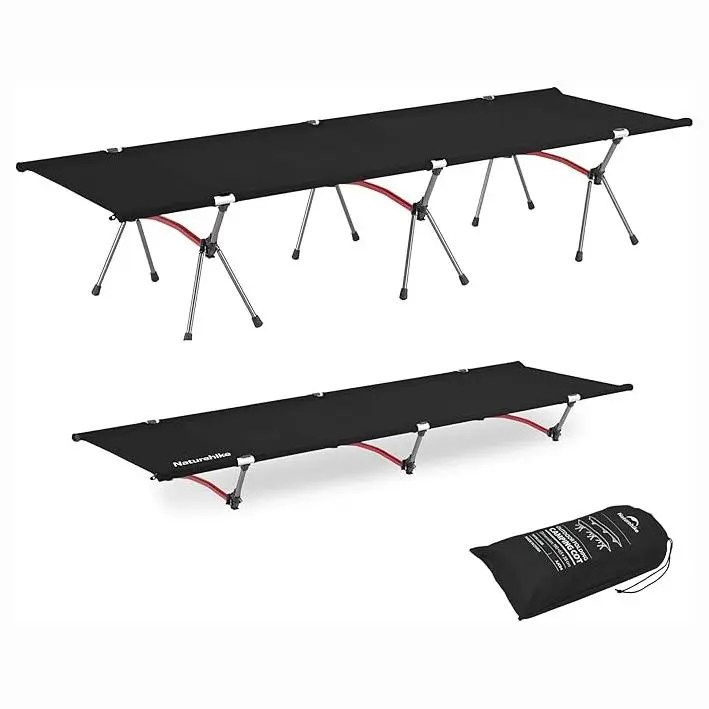 Naturehike ArmyWild Folding CampingCot,UItralight Backpacking Bed withAdjustable Height,Portable&Durable AluminumFrame for Camping,Hiking&Home OutdoorfunHiking Essentials