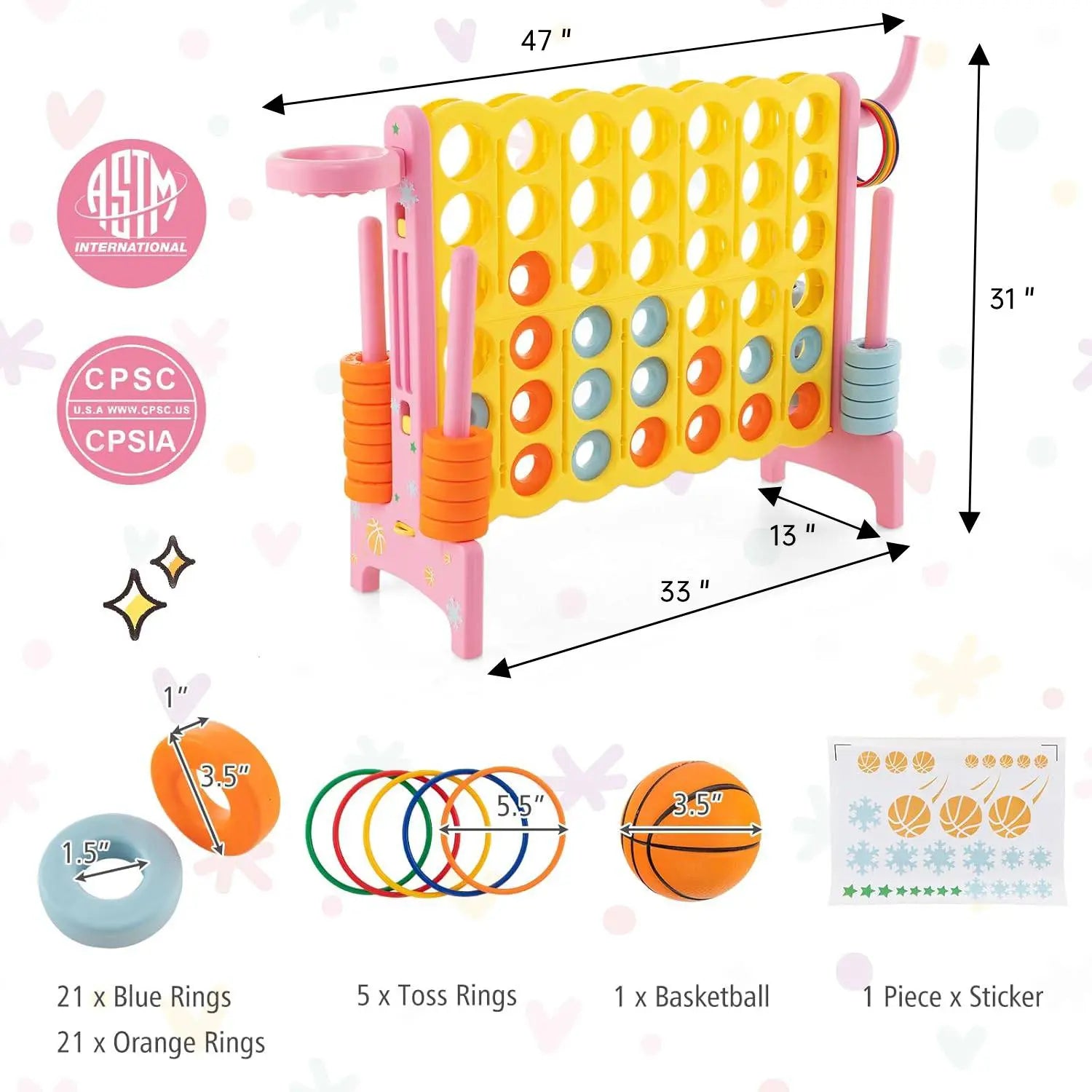 Giant Outdoor Four-in-Row Fun Set
