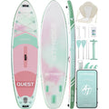 [Summervibes] 10'6''x33'' Inflatable Stand Up Paddle Board, 400lbs Extra Wide SUP with Kayak Seat, Anti-Slip EVA Deck, Premium Accessories Kit for Yoga, Fishing, Outdoor Water Sports