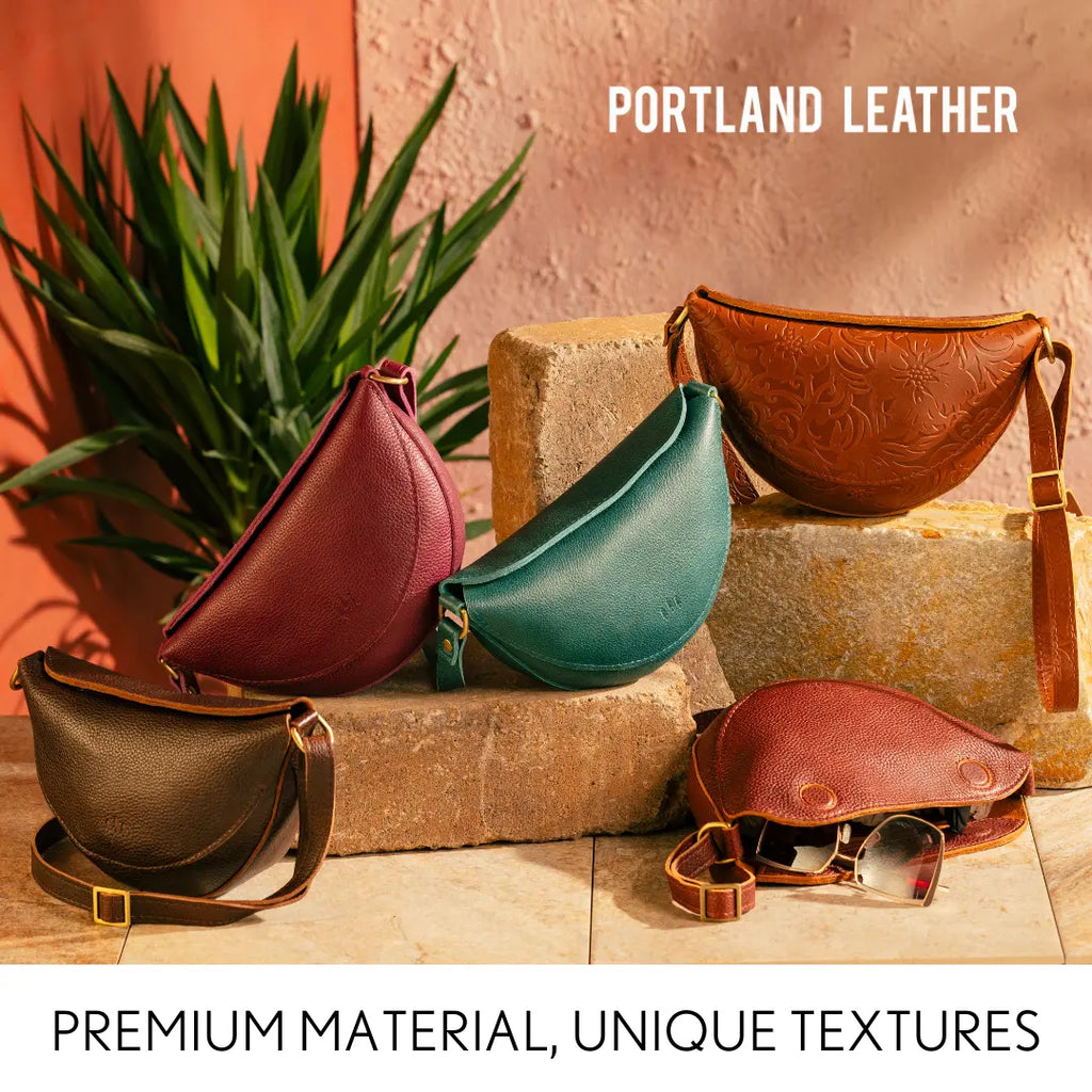 Portland Leather Koala Sling Bag – Premium Leather Crossbody Shoulder Bag for Travel & Everyday Carry – Adjustable Strap, Magnetic Closure