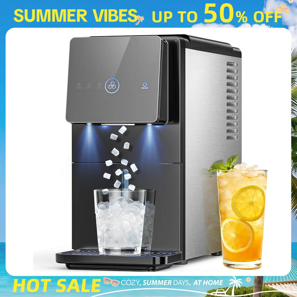Antarctic Star Countertop Nugget Ice Maker, Self-Cleaning Portable Ice Machine, 33 lb/24H, 1.8L Water Tank, 1.5 lb Ice Storage, Touch Screen & Auto Ice Drop, for Home/Office/Kitchen