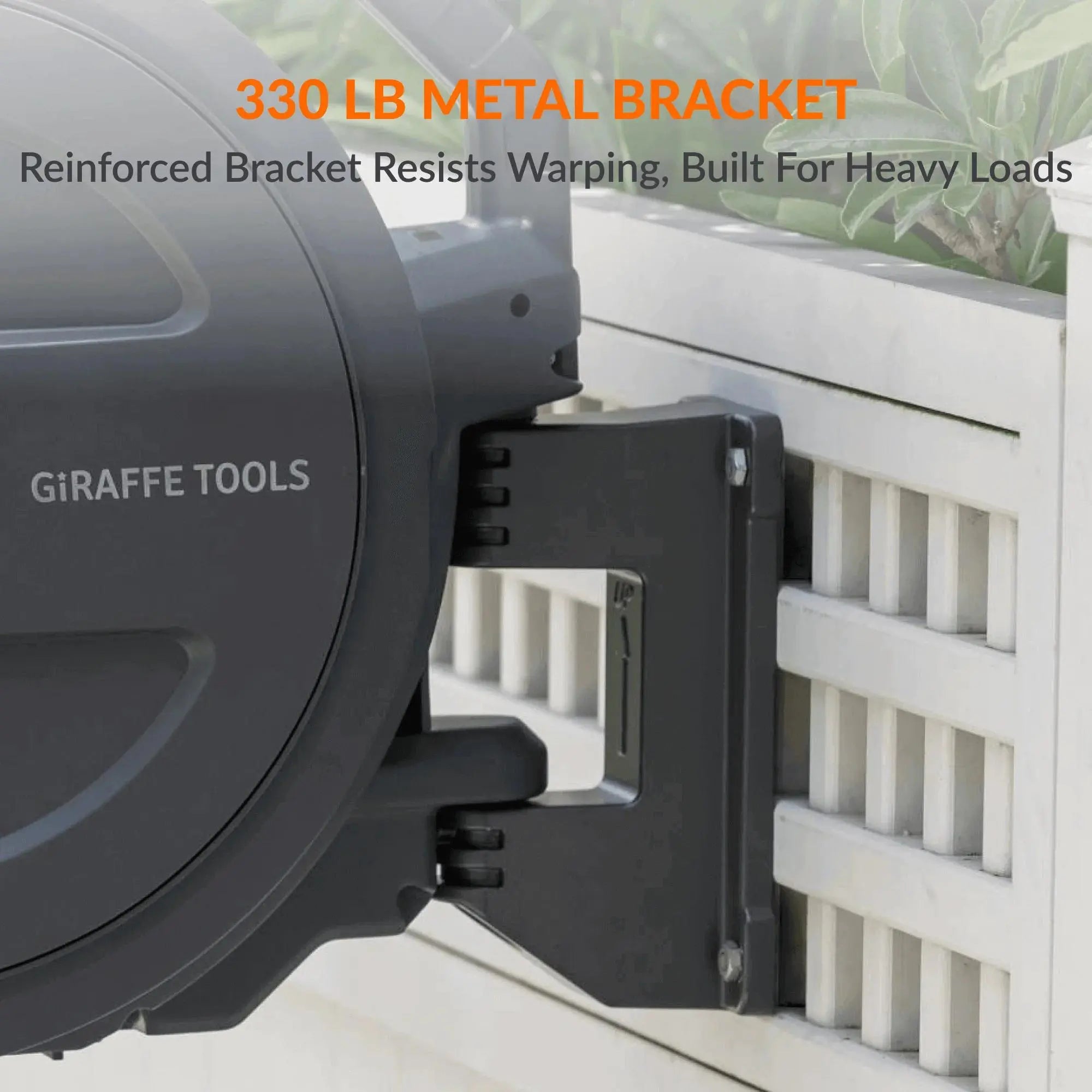 Father's Day Gift | Giraffe Tools 78ft-130ft 330LB Metal Bracket Retractable Garden 5/8in 1/2in Hose Reels for Outside, Wall Mounted Water Hose Reel with 180° Swivel, Any Length Lock, 9 Pattern Hose Nozzle, 2 years warranty, Stock up sale, summervibes