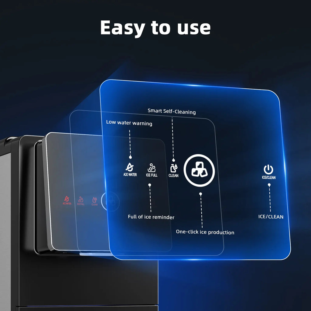 Antarctic Star Countertop Nugget Ice Maker, Self-Cleaning Portable Ice Machine, 33 lb/24H, 1.8L Water Tank, 1.5 lb Ice Storage, Touch Screen & Auto Ice Drop, for Home/Office/Kitchen