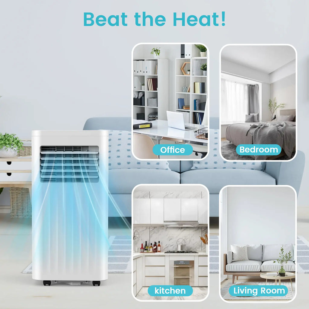 COWSAR 【SummerVibes】8000-10,000 BTU EasyCool Portable Air Conditioner- Cool up to 350 Sq. Ft. AC with Easy-to-Use Remote Control, Digital LED Display, 24H Timer,Sleep Mode and Complete Window Installation Kit, for Bedroom,Living Room,Home Office,Apartment