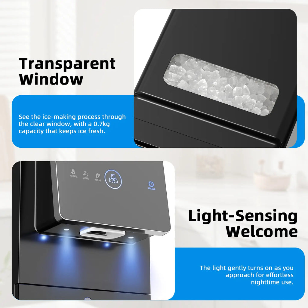 Antarctic Star Countertop Nugget Ice Maker, Self-Cleaning Portable Ice Machine, 33 lb/24H, 1.8L Water Tank, 1.5 lb Ice Storage, Touch Screen & Auto Ice Drop, for Home/Office/Kitchen