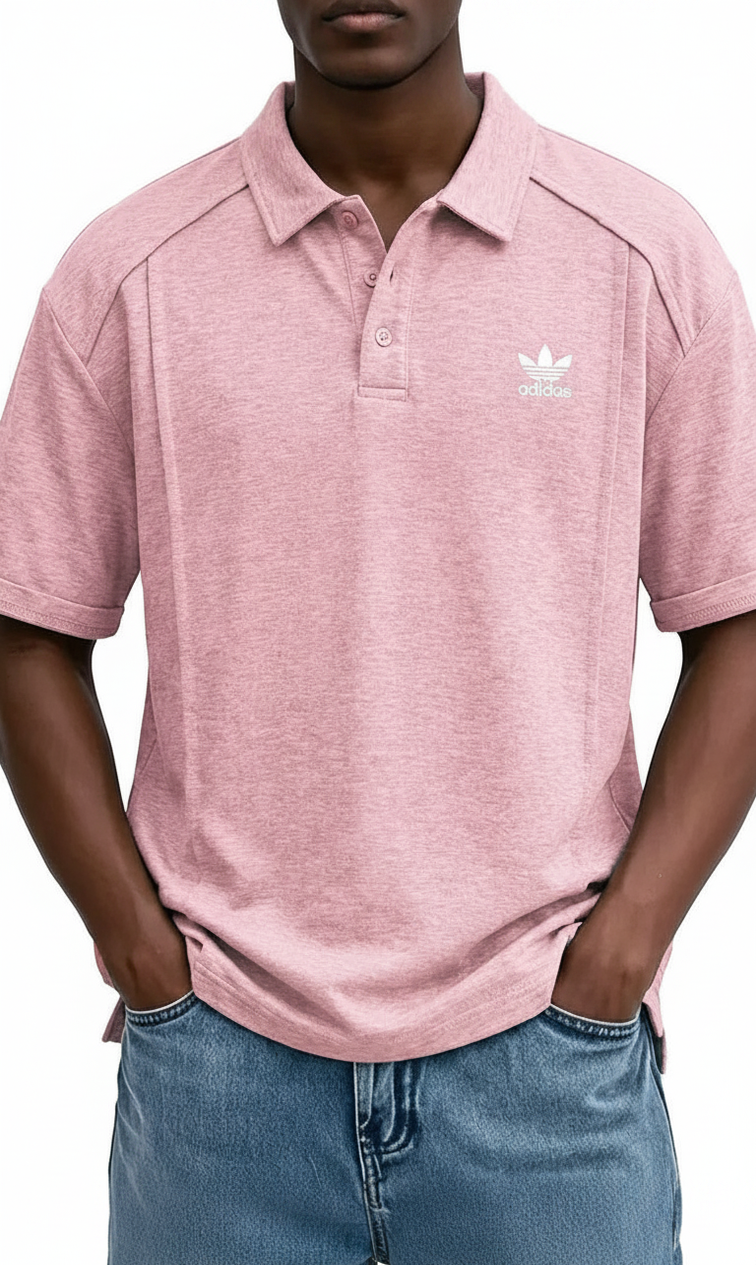 Versatile Men's Short-Sleeve Polo Shirt with Button-Down Collar