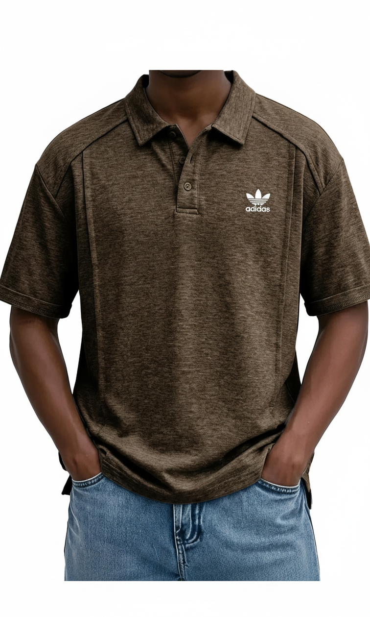 Versatile Men's Short-Sleeve Polo Shirt with Button-Down Collar
