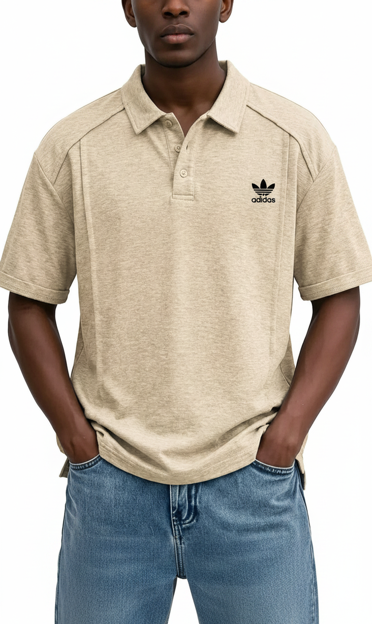 Versatile Men's Short-Sleeve Polo Shirt with Button-Down Collar
