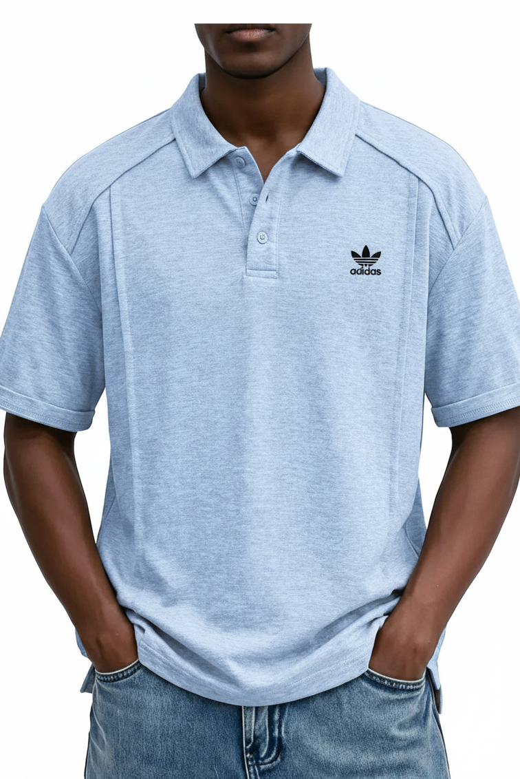 Versatile Men's Short-Sleeve Polo Shirt with Button-Down Collar