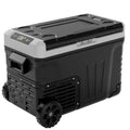 EUHOMY 12V Refrigerator (24/37/53Quart /23L/35L/50L) supports 12V/24V DC & 110-240V AC. Portable with -4°F~68°F range, it features wheels, 2 baskets, and large cooling zone. Ideal for RVs, travel, Truck, Boat