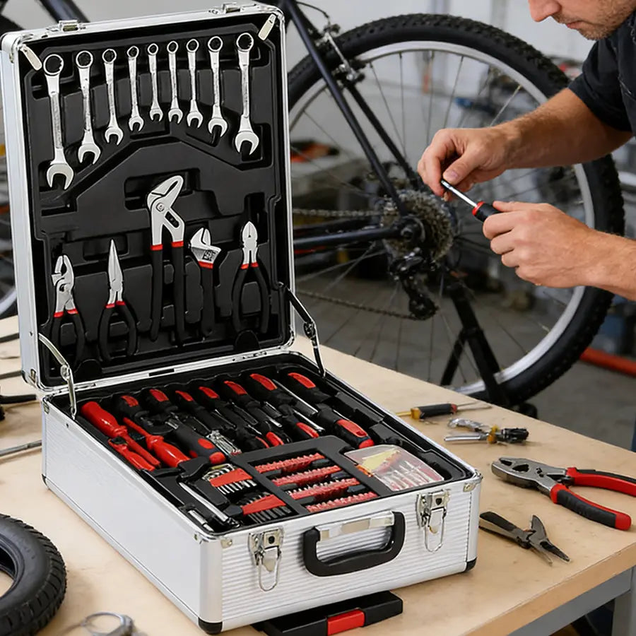 Bourvill 899-Piece Tool Set - High-Capacity Portable Metal Tool Case,Wheeled Mobile Tool Cabinet, and 4-Tier Aluminum Alloy Storage Unit- A Complete Kit for Mechanical Repair & Home Maintenance - ThePerfect Father's Day Gift #fathersdaygift