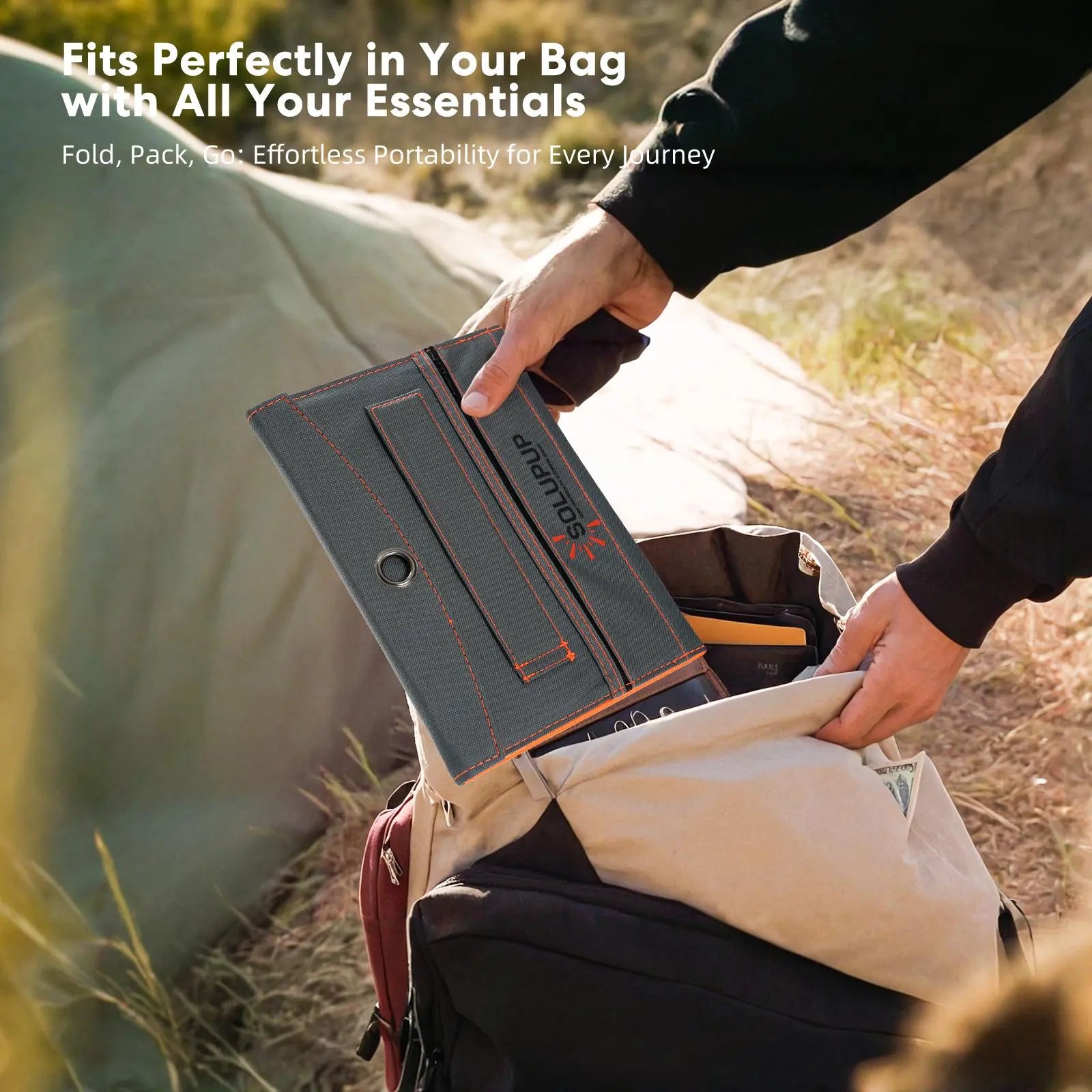 30W Portable Solar Panel Charger with 10000mAh Battery