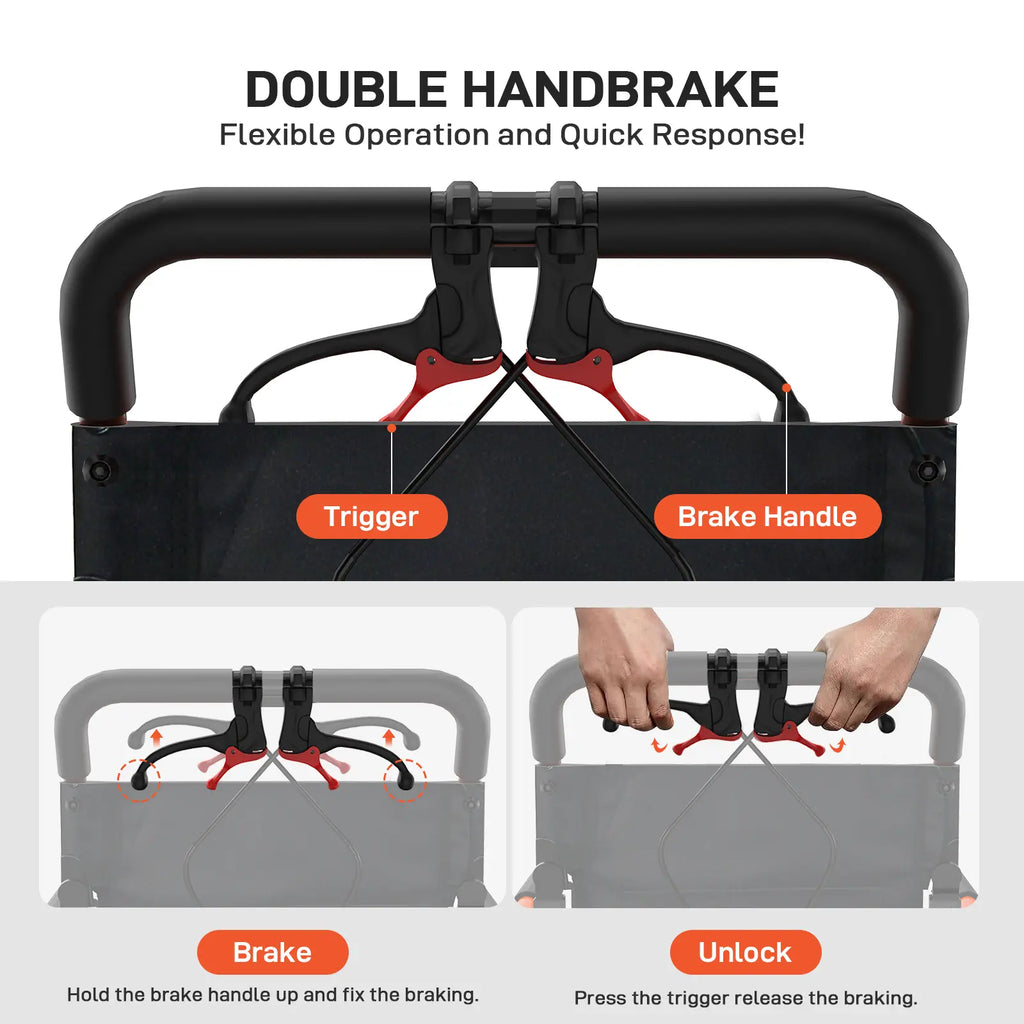 Lightweight Folding Transport Wheelchair for Adults & Seniors