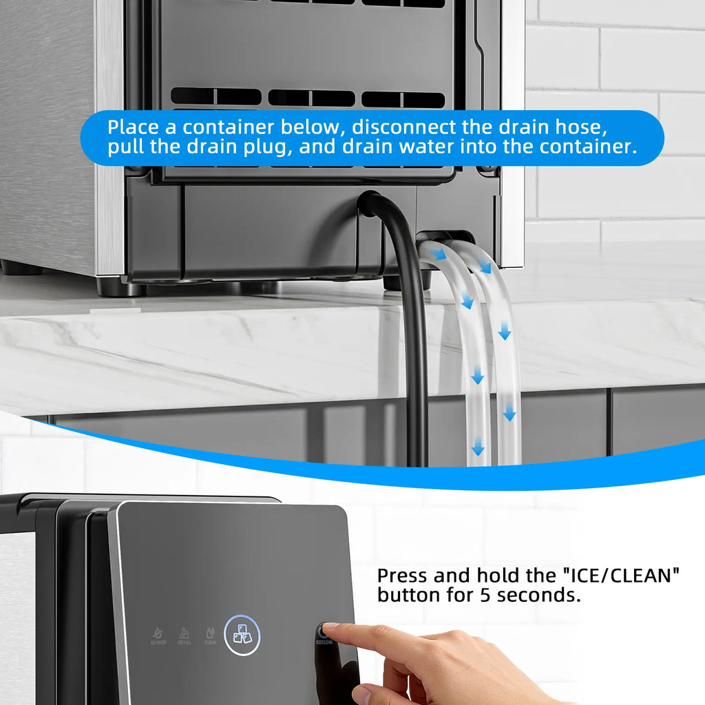 Antarctic Star Countertop Nugget Ice Maker, Self-Cleaning Portable Ice Machine, 33 lb/24H, 1.8L Water Tank, 1.5 lb Ice Storage, Touch Screen & Auto Ice Drop, for Home/Office/Kitchen
