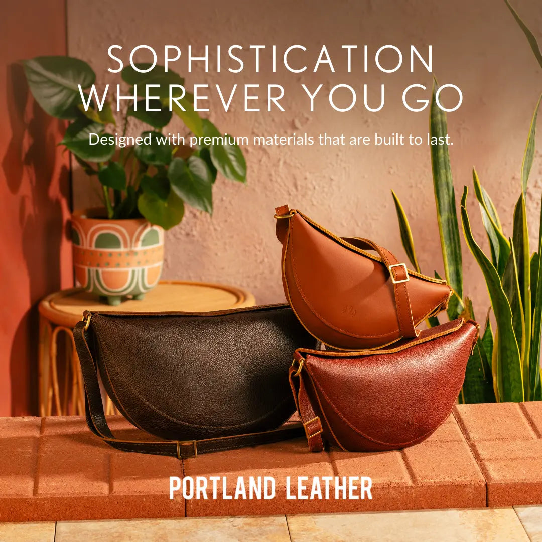 Portland Leather Koala Sling Bag – Premium Leather Crossbody Shoulder Bag for Travel & Everyday Carry – Adjustable Strap, Magnetic Closure