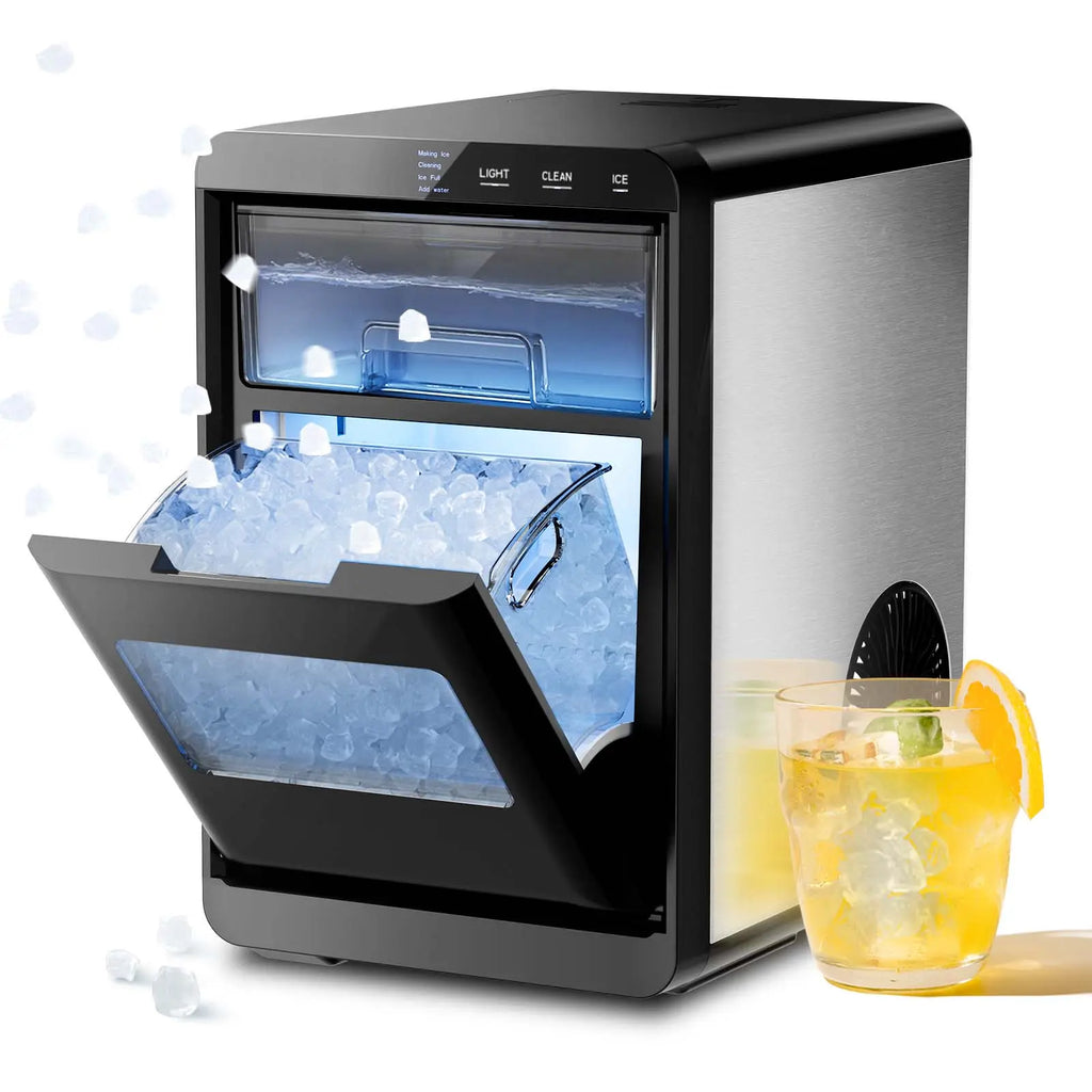 Antarctic Star Countertop Nugget Ice Maker, Self-Cleaning Portable Ice Machine, 33 lb/24H, 1.8L Water Tank, 1.5 lb Ice Storage, Touch Screen & Auto Ice Drop, for Home/Office/Kitchen