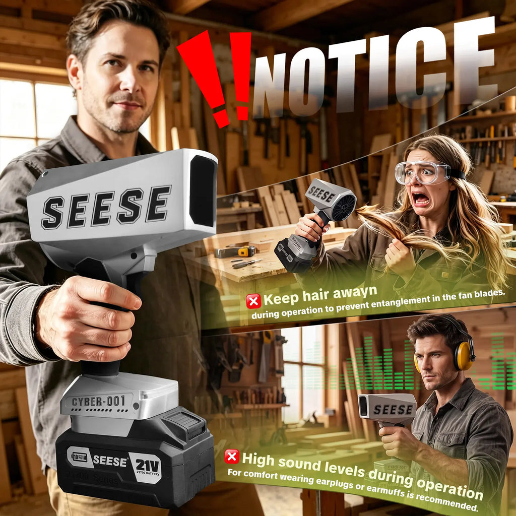 【FathersDayGift】SEESE 2000G Cyber Cordless Leaf Blower Violent TurboFan,120 MPH+,BrushlessPure Copper Motor Jet Fan With Battery,CordlessTurbo Super Power Air Duster, Car Drying after Wash, SnowRemoval fathersdaygift