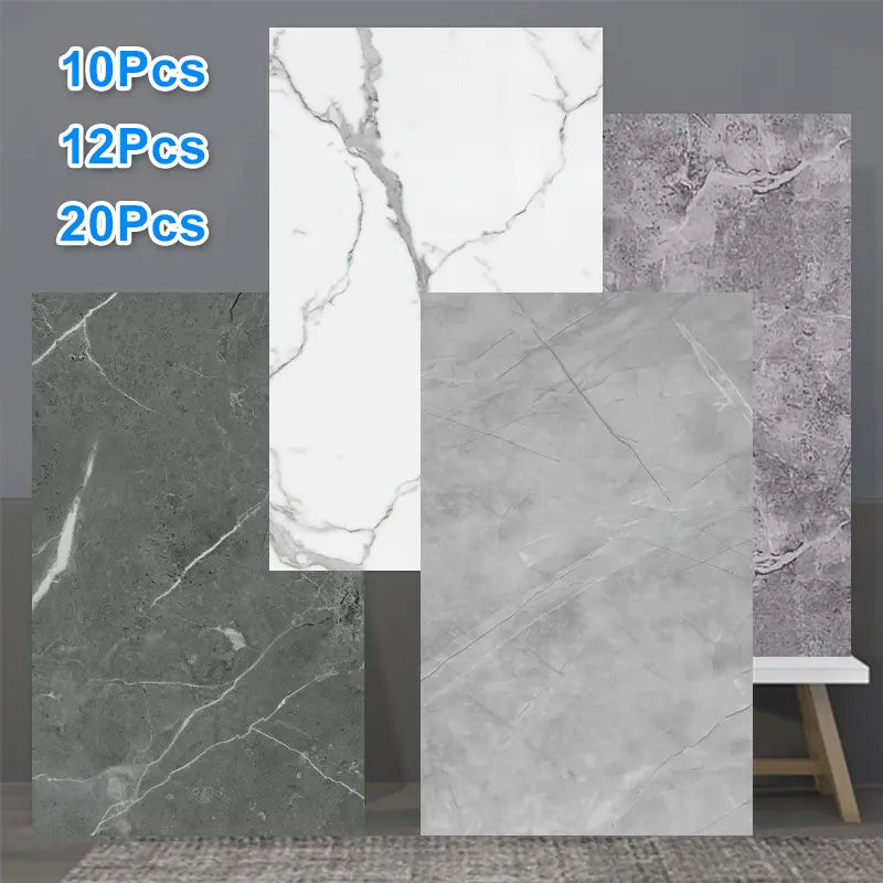 10/12/20 Packs Self-Adhesive Marble Tiles Wall Sticker Stick On Kitchen Bathroom Home Decor  UK