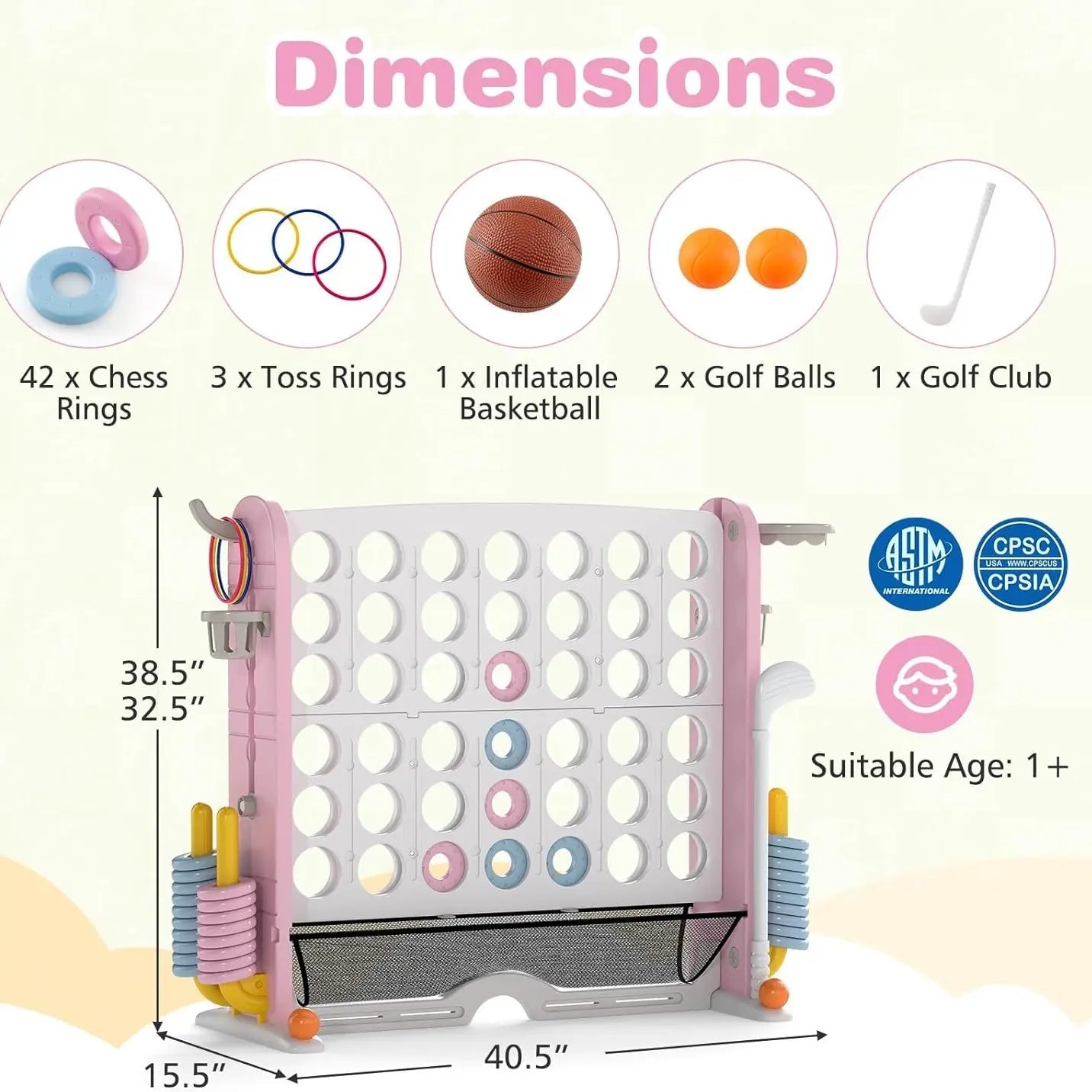 Giant Outdoor Four-in-Row Fun Set