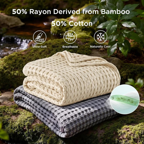 Bamboo Waffle Cooling Lightweight Throw