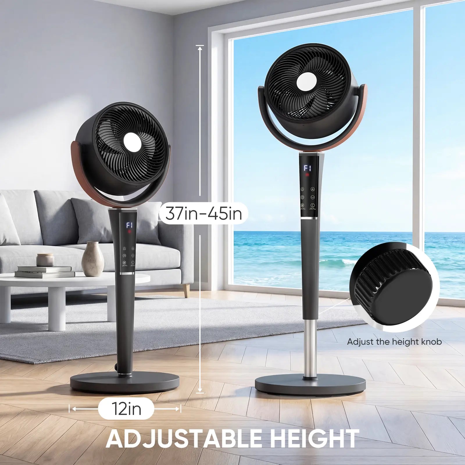 BreezeMate Quiet Bedroom Standing Fan