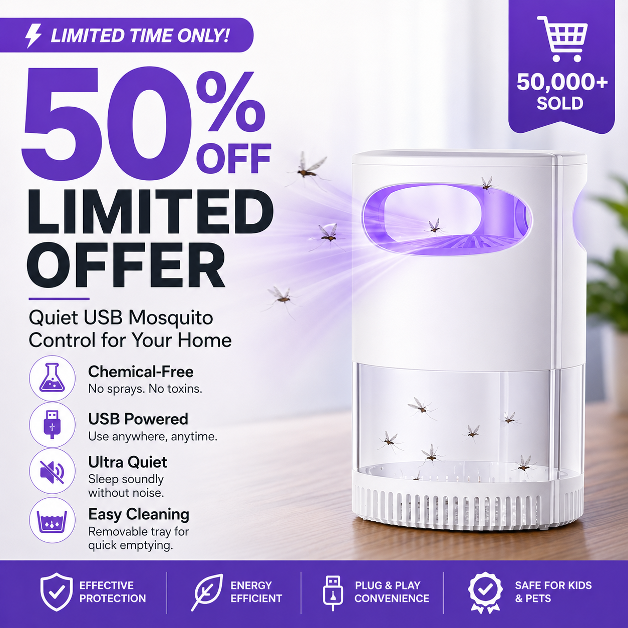 Quiet UV Mosquito Trap