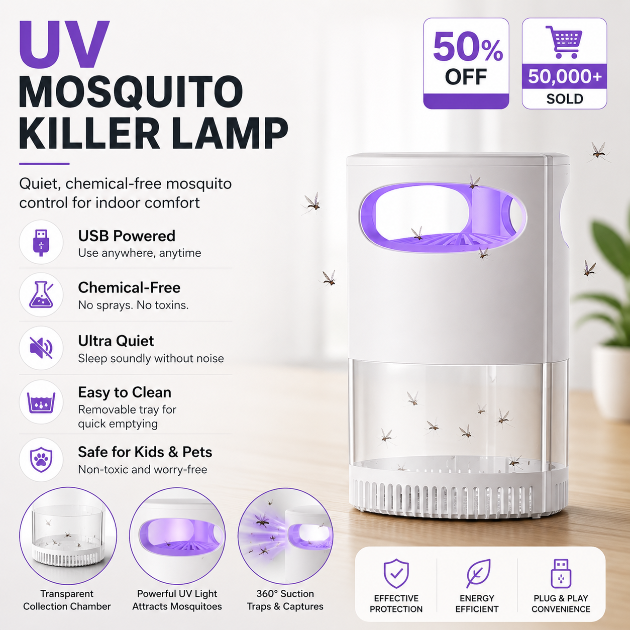 Quiet UV Mosquito Trap